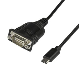 StarTech.com USB C to Serial Adapter Cable with COM Port Retention - 16" (40cm) USB Type C to RS232 (DB9) Serial Converter Cabl