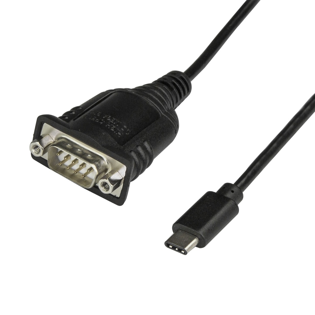 StarTech.com USB C to Serial Adapter Cable with COM Port Retention - 16" (40cm) USB Type C to RS232 (DB9) Serial Converter Cabl