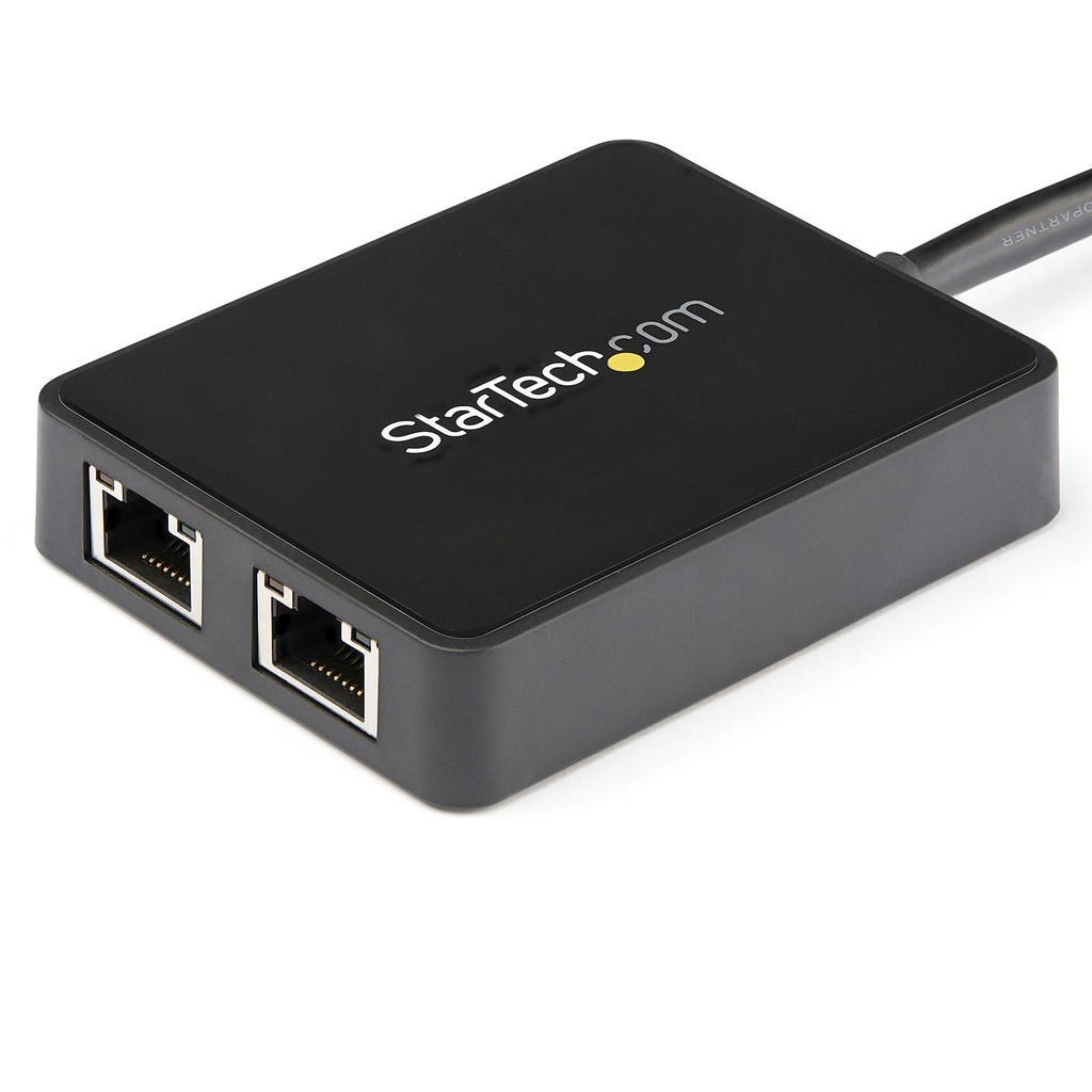 StarTech.com USB 3.0 to Dual Port Gigabit Ethernet Adapter w/ USB Port, 10/100/1000 Mbps, USB Gigabit LAN Network NIC Adapter - Image 2