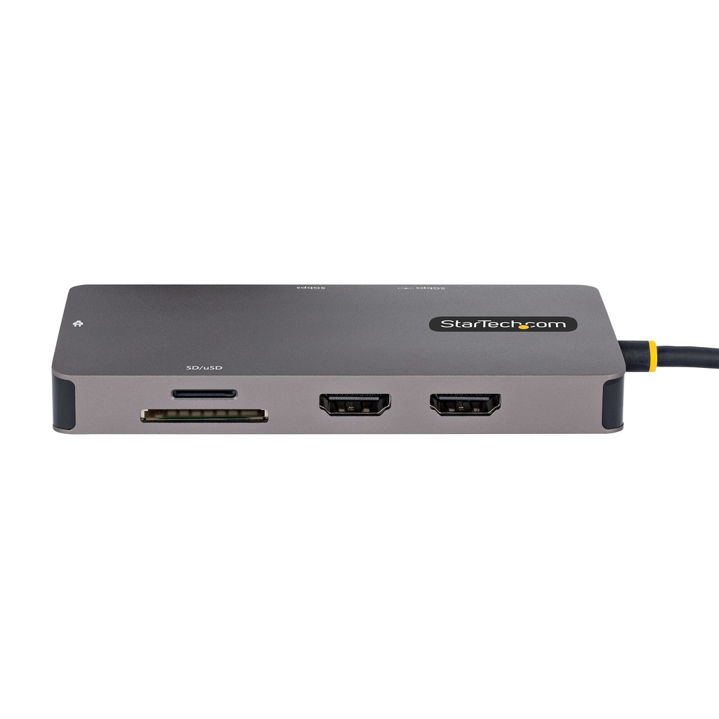 StarTech.com USB C Multiport Adapter, Dual HDMI Video, 4K 60Hz, 2Pt 5Gbps USB-A Hub, 100W Power Delivery Pass-Through/GbE/SD/Mi - Image 3