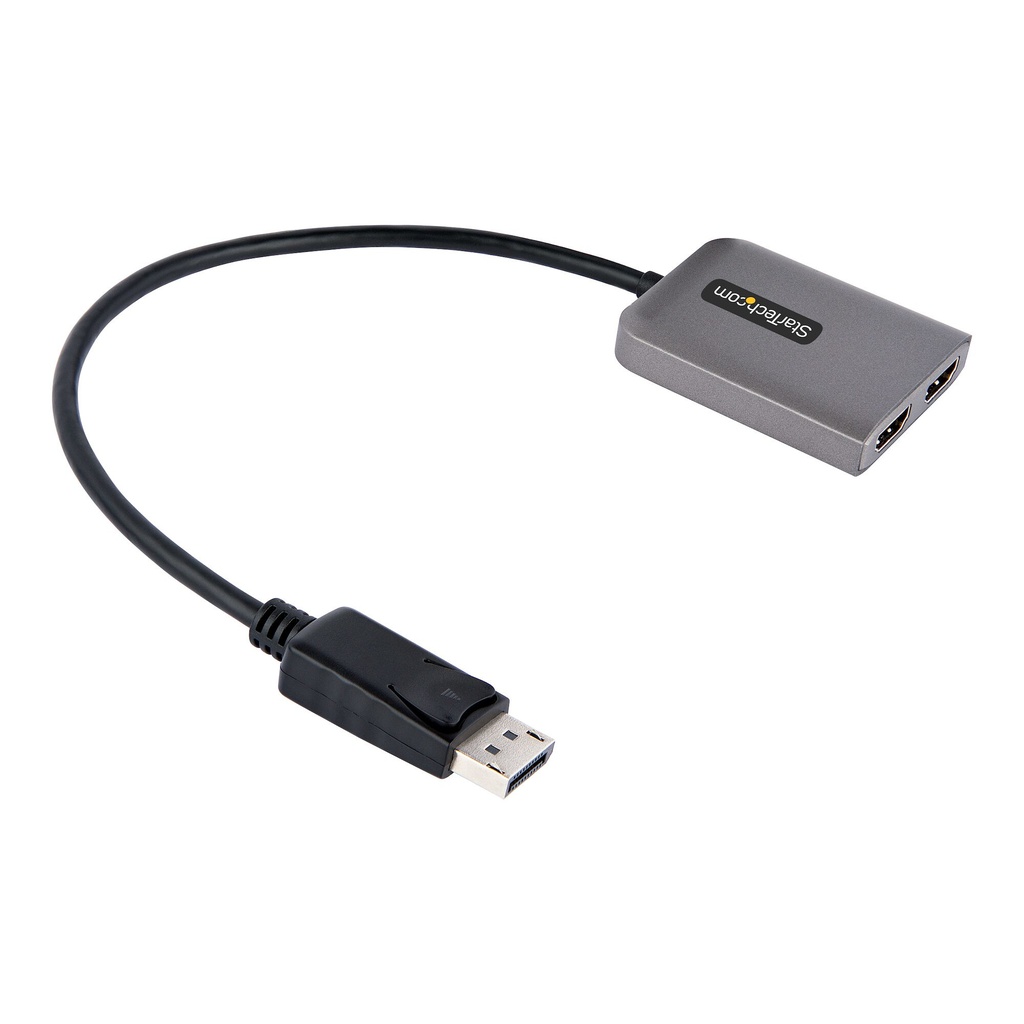 StarTech.com DP to Dual HDMI MST HUB - Dual HDMI 4K 60Hz - DisplayPort Multi Monitor Adapter with 1ft / 30cm cable - DP 1.4 Mul - Image 2