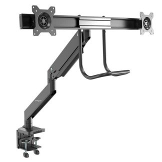 StarTech.com Desk Mount Dual Monitor Arm - Ergonomic Dual Monitor VESA Mount 32" (17.6lb/8kg) Displays - Crossbar Handle for Sy
