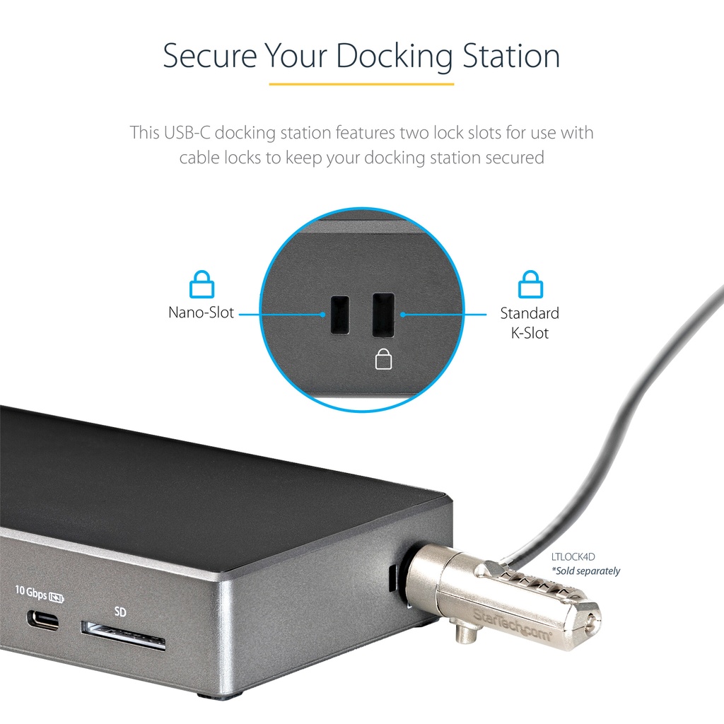 StarTech.com USB C Dock - Triple 4K Monitor USB Type-C Docking Station - 100W Power Delivery - DP 1.4 Alt Mode & DSC, 2x Displa - Image 12