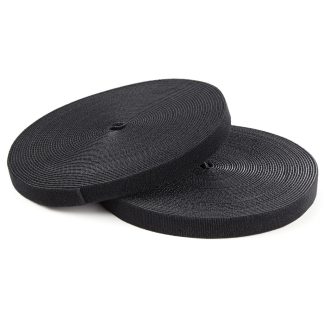 StarTech.com 25ft (7.6m) Hook and Loop Roll, Black, Cut-to-Size Reusable Cable Ties, Bulk Industrial Wire Fastener Tape, Adjust