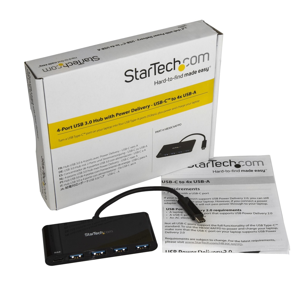 StarTech.com 4 Port USB C Hub with 4 USB Type-A Ports (USB 3.0 SuperSpeed 5Gbps) - 60W Power Delivery Passthrough Charging - US - Image 5