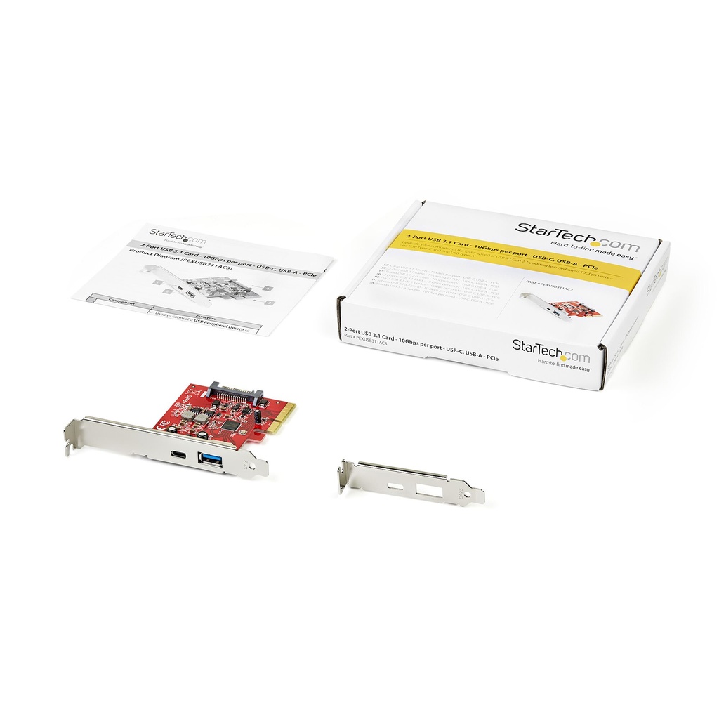 StarTech.com 2-Port 10Gbps USB-A & USB-C PCIe Card - USB 3.2 Gen 2 PCI Express Type C/A Host Controller Card Adapter - USB 3.2 - Image 4