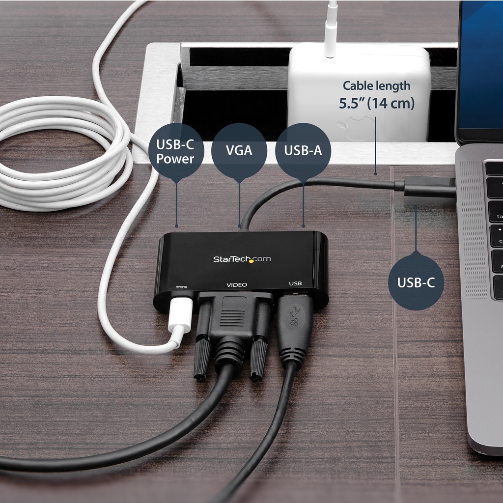 StarTech.com USB-C VGA Multiport Adapter - USB 3.0 Port - 60W PD - Image 8