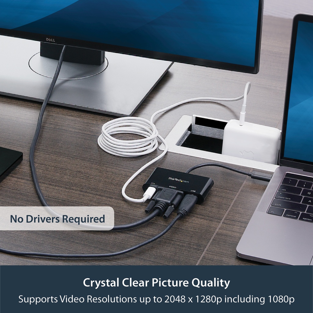 StarTech.com USB-C VGA Multiport Adapter - USB 3.0 Port - 60W PD - Image 9