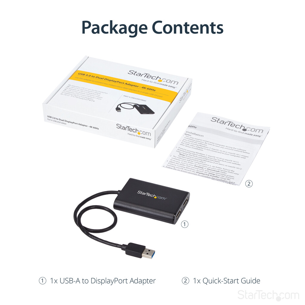 StarTech.com USB 3.0 to Dual DisplayPort Adapter - 4K 60Hz - Image 12