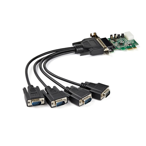 StarTech.com 4-port PCI Express RS232 Serial Adapter Card - PCIe RS232 Serial Host Controller Card - PCIe to Serial DB9 - 16950