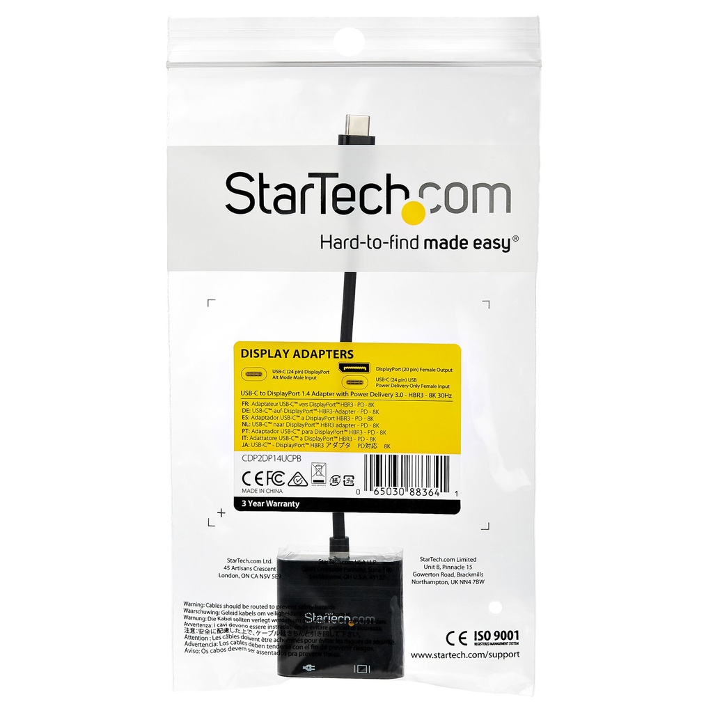 StarTech.com USB C to DisplayPort Adapter with Power Delivery - 8K 60Hz /4K 120Hz USB Type C to DP 1.4 Video Converter w/ 60W P - Image 5