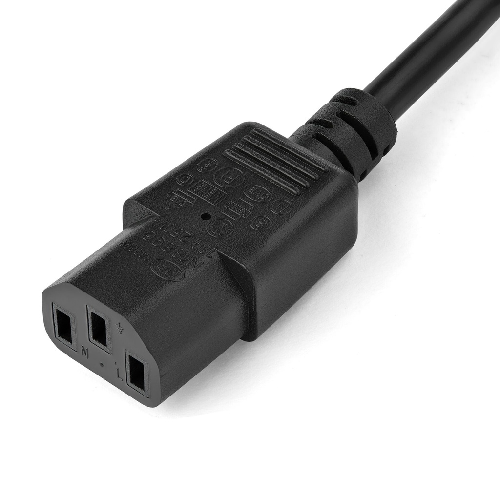 StarTech.com 2m (6ft) Computer Power Cord, AS/NZS 3112 to C13, 10A 250V, 18AWG, Black Replacement AC Power Cord, Printer Power - Image 2