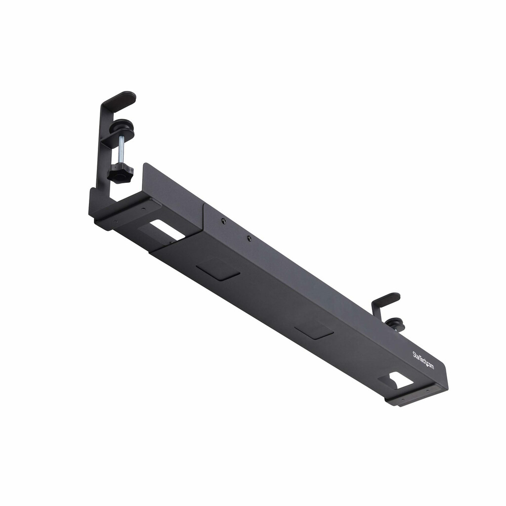StarTech.com Under Desk Cable Management Tray, Length Adjustable Cable Organizer, Clamp-On Installation, No Drilling Required, - Image 5