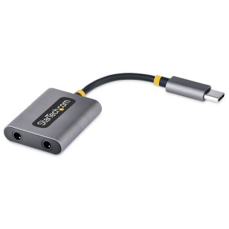 StarTech.com USB-C Headphone Splitter, USB Type C Dual Headset Adapter w/Mic Input, USB C to 3.5mm Audio Adapter/Earphone Dongl