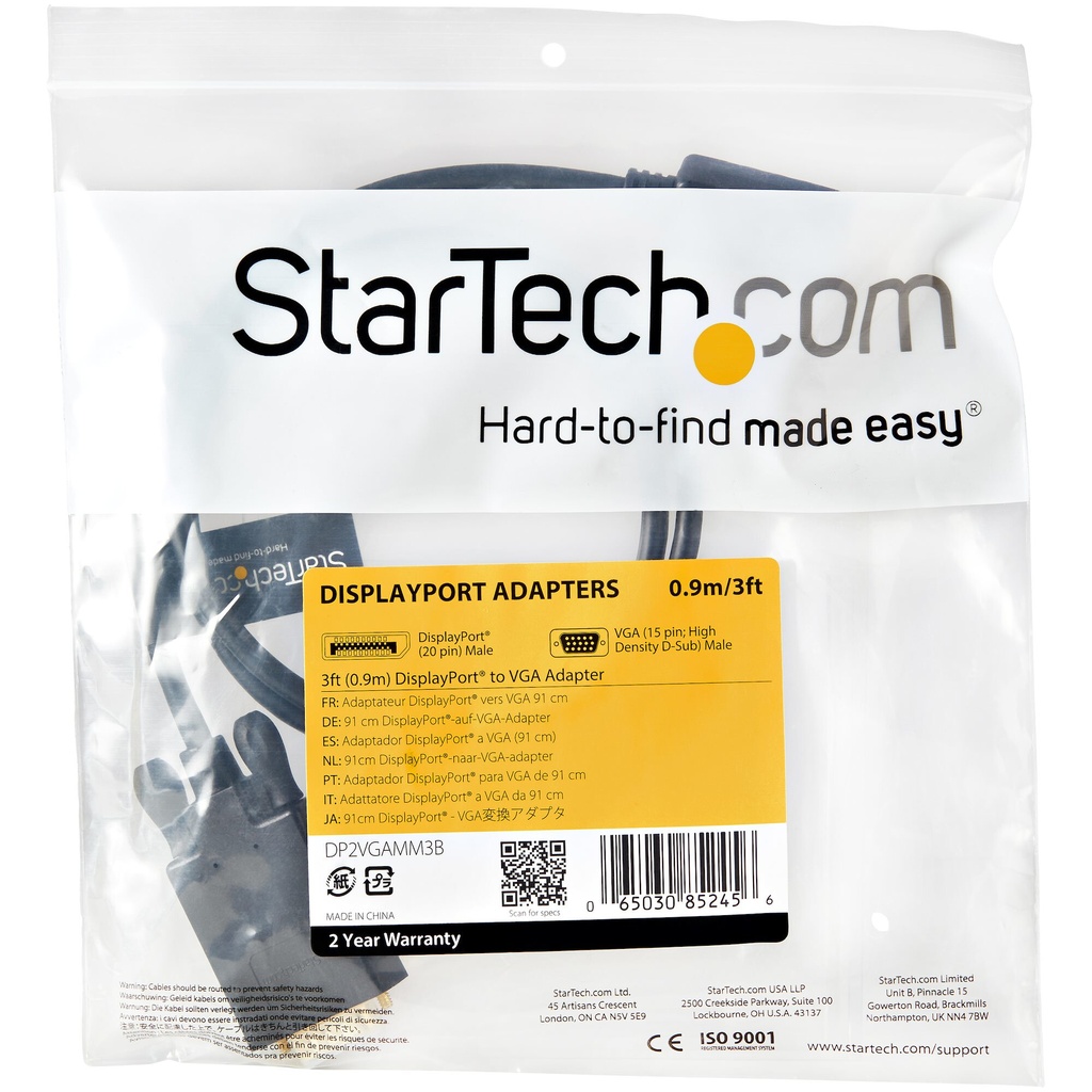 StarTech.com 3ft (91cm) DisplayPort to VGA Cable - Active DisplayPort to VGA Adapter Cable - 1080p Video - DP to VGA Monitor Ca - Image 5