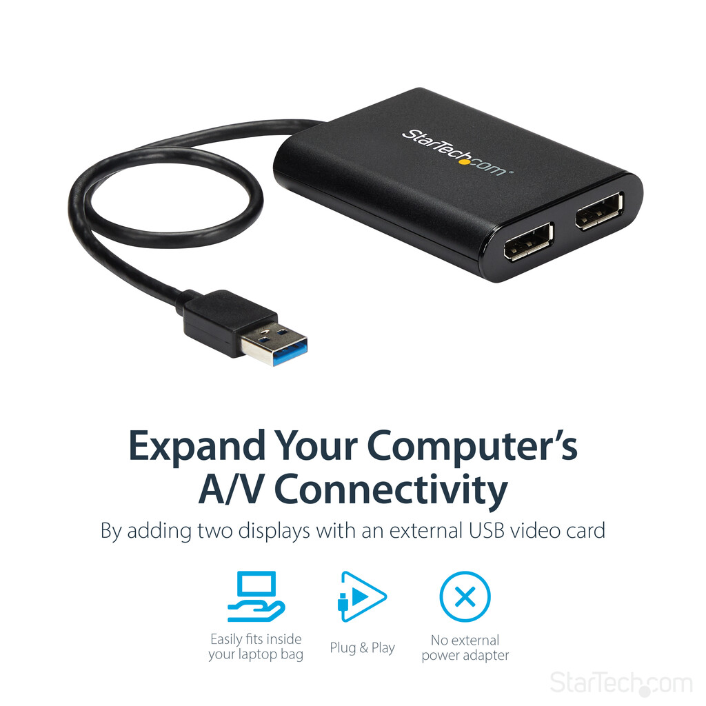 StarTech.com USB 3.0 to Dual DisplayPort Adapter - 4K 60Hz - Image 9
