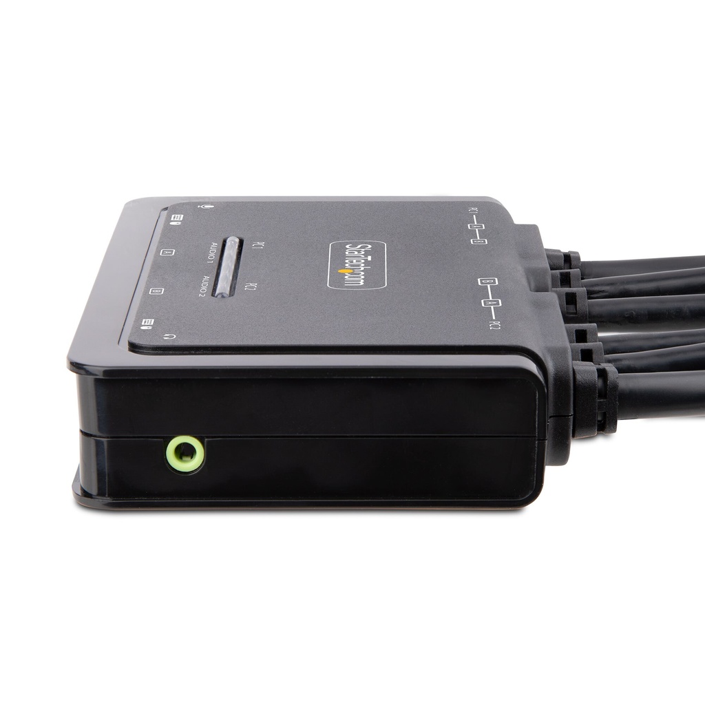 StarTech.com 2-Port Dual-Monitor HDMI Cable KVM Switch, 4K 60Hz, Compact KVM with 5ft/1.5m USB-A/HDMI/Audio Integrated Cables, - Image 5