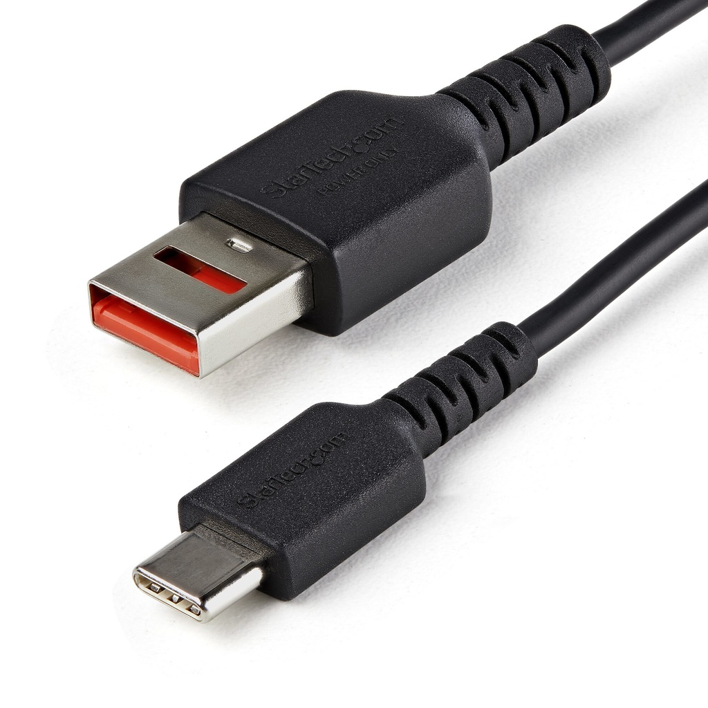 StarTech.com 3ft (1m) Secure Charging Cable – USB-A to USB-C Data Blocker Charge-Only Cable – No-Data Power-Only Charger Ca