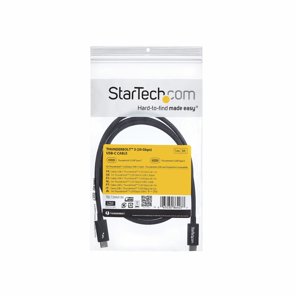 StarTech.com 3.3ft (1m) Thunderbolt 3 Cable, 20Gbps, 100W PD, 4K, Thunderbolt Certified, Compatible with Thunderbolt 4/USB 3.2/ - Image 11