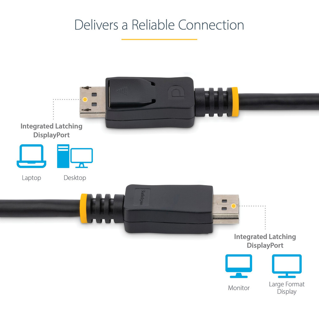 StarTech.com 1m (3.3ft) DisplayPort 1.2 Cable - 4K x 2K Ultra HD VESA Certified DisplayPort Cable - DP to DP Cable for Monitor - Image 5