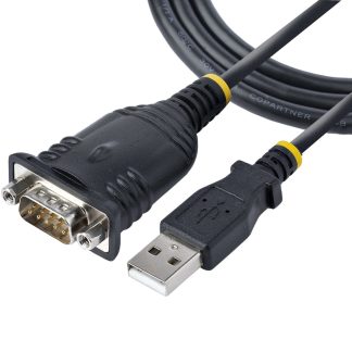 StarTech.com 3ft (1m) USB to Serial Cable, DB9 Male RS232 to USB Converter, Prolific IC, USB to Serial Adapter for PLC/Printer/