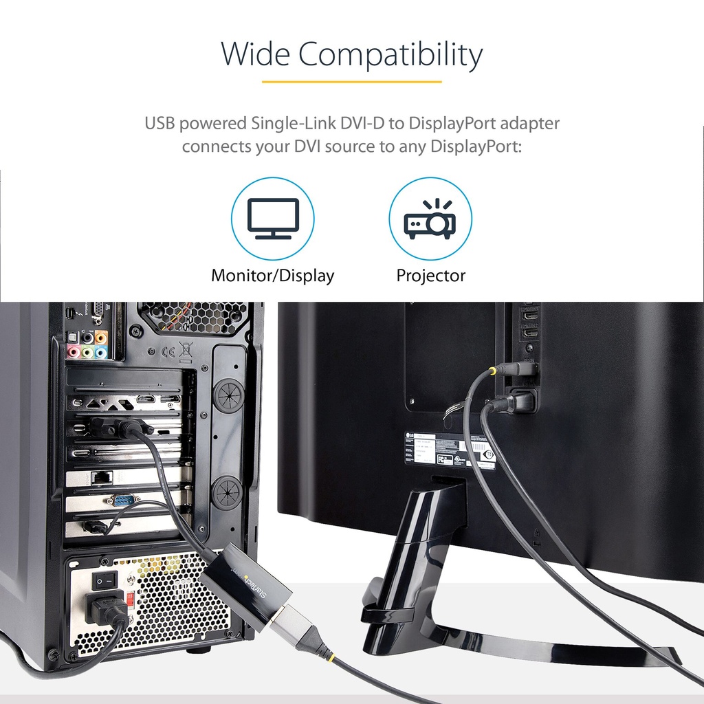 StarTech.com DVI to DisplayPort Adapter - USB Power - 1920 x 1200 - DVI to DisplayPort Converter - Video Adapter - DVI-D to DP - Image 10