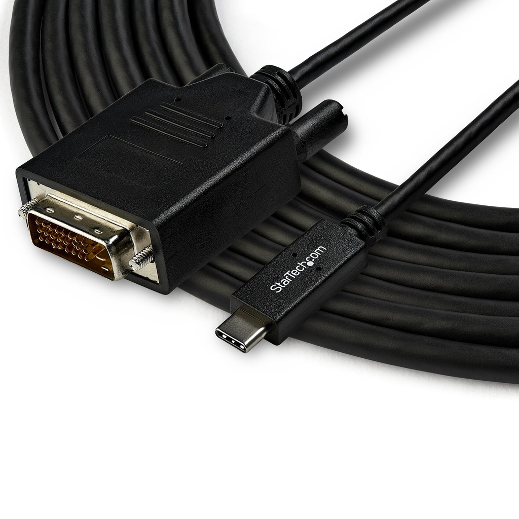 StarTech.com 10ft (3m) USB C to DVI Cable - 1080p (Single Link) USB Type-C (DP Alt Mode HBR2) to DVI-Digital Video Adapter Cabl - Image 4