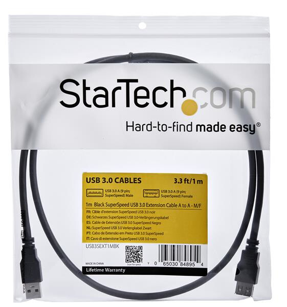 StarTech.com 1m Black SuperSpeed USB 3.0 (5Gbps) Extension Cable A to A - M/F - Image 5