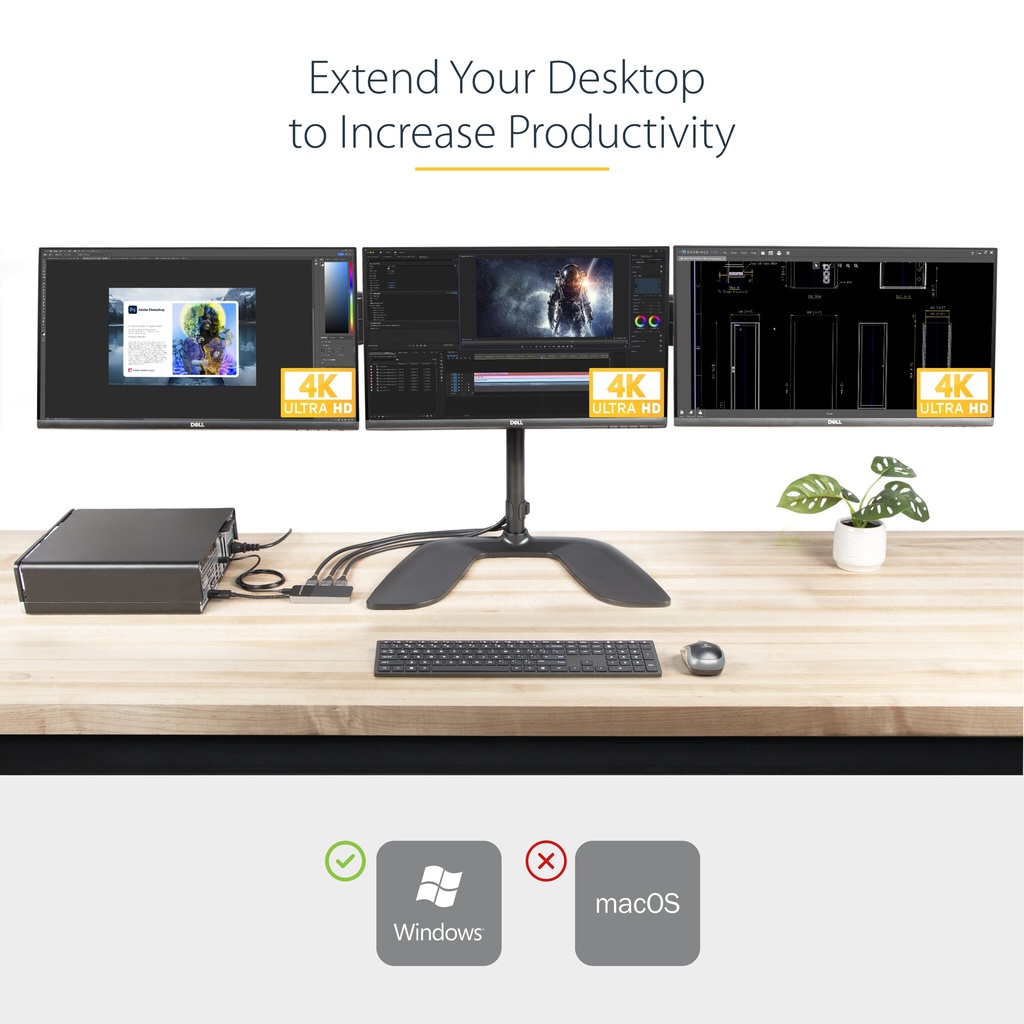 StarTech.com 3-Port DisplayPort 1.4 Splitter, DisplayPort to 3x DP Multi-Monitor Adapter, Triple 4K Computer MST Hub, USB Bus-P - Image 6
