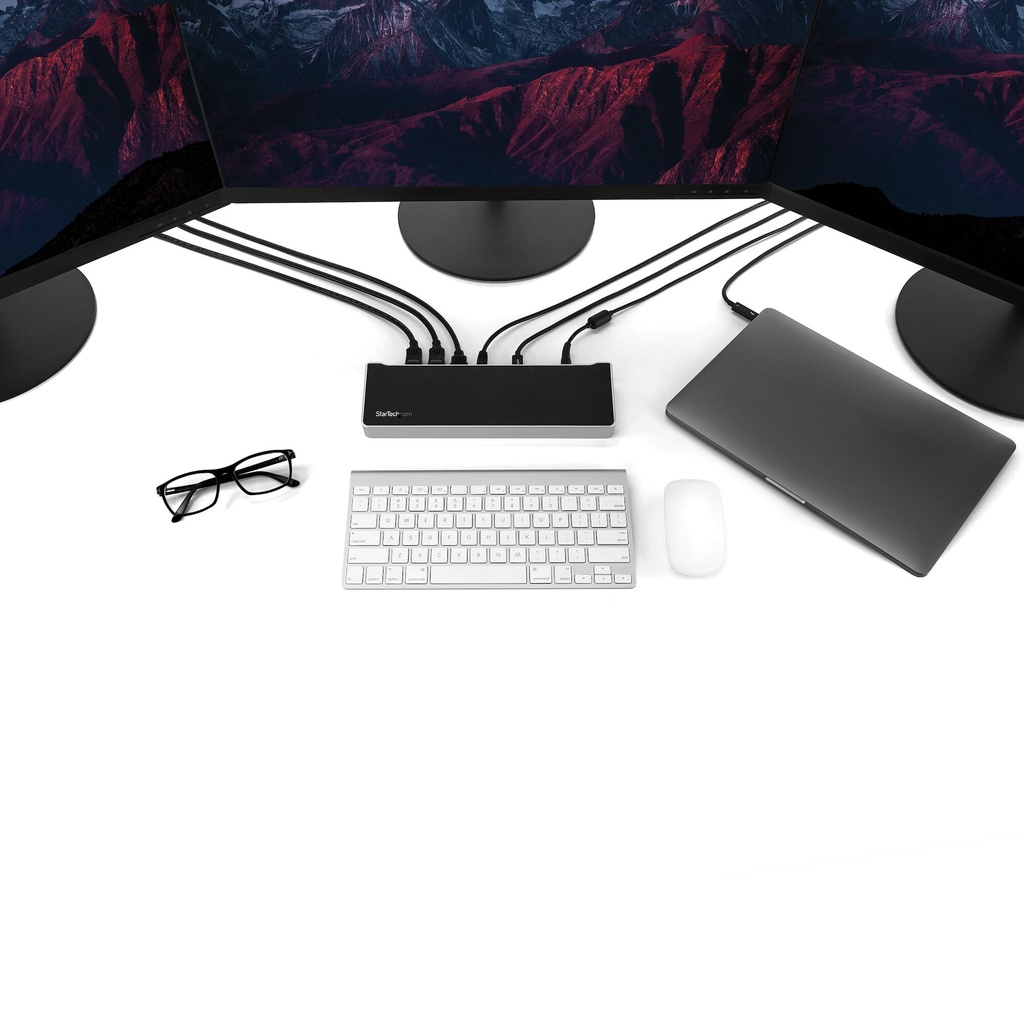 StarTech.com 4K USB-C Dock, Triple UHD 4K Monitor Docking Station, Mac & Windows, USB C to HDMI & DisplayPort, 100W Power Deliv - Image 12