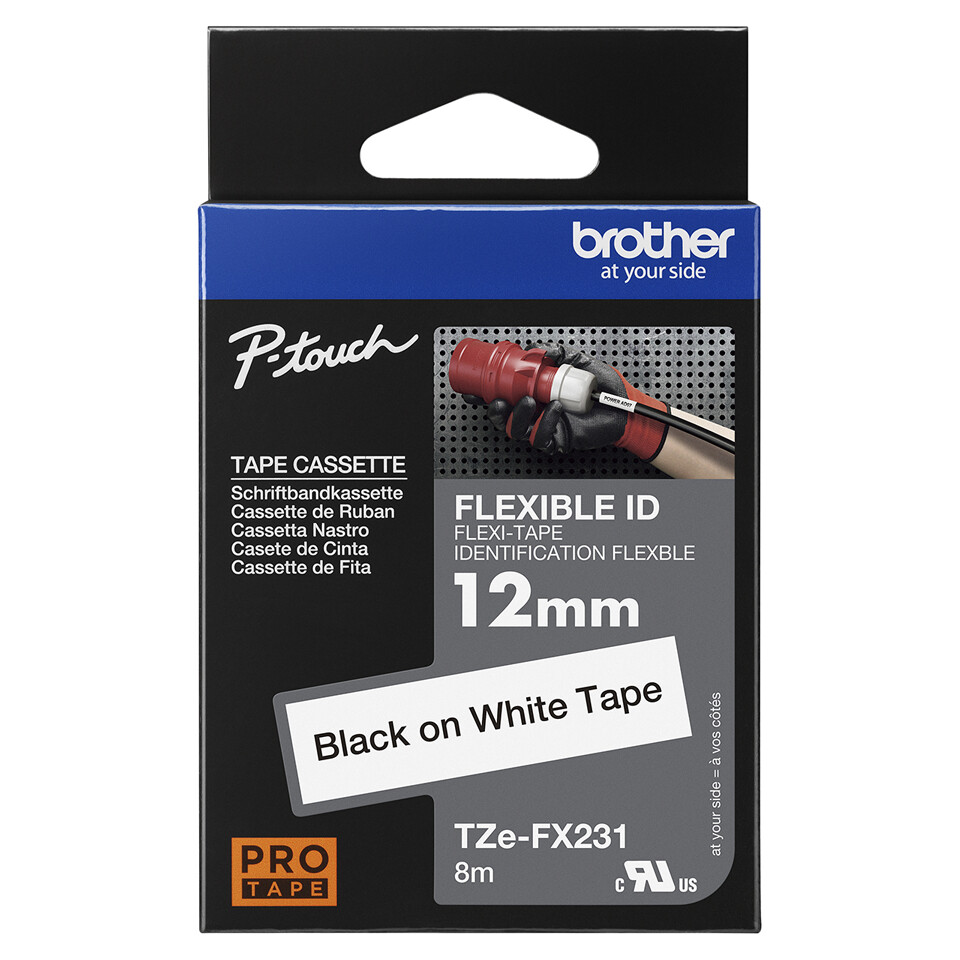 Brother TZE-FX231 label-making tape Black on white TZ - Image 4