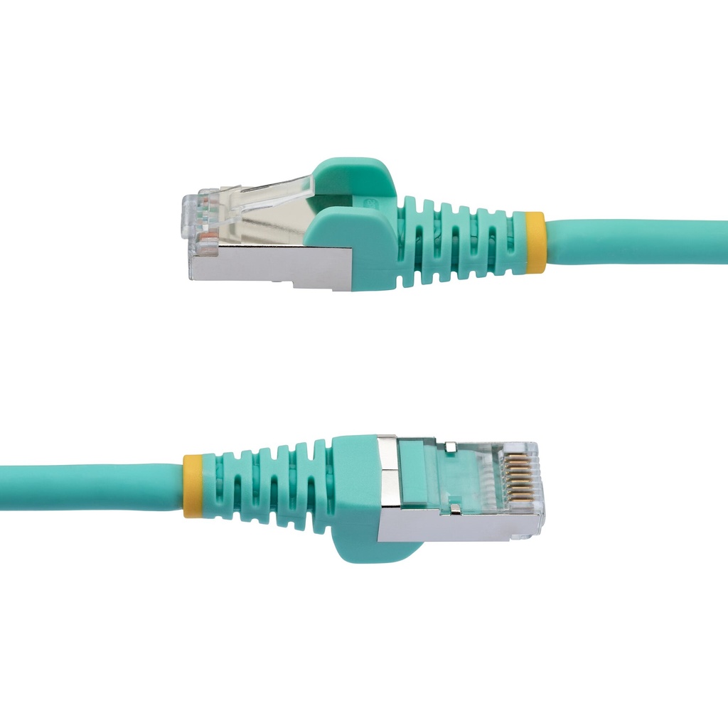 StarTech.com 50cm CAT6a Ethernet Cable - Aqua - Low Smoke Zero Halogen (LSZH) - 10GbE 500MHz 100W PoE++ Snagless RJ-45 w/Strain - Image 5