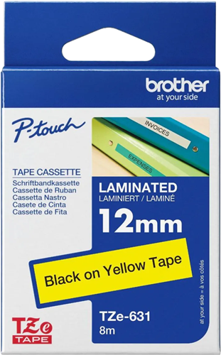 Brother TZE-631 label-making tape Black on yellow