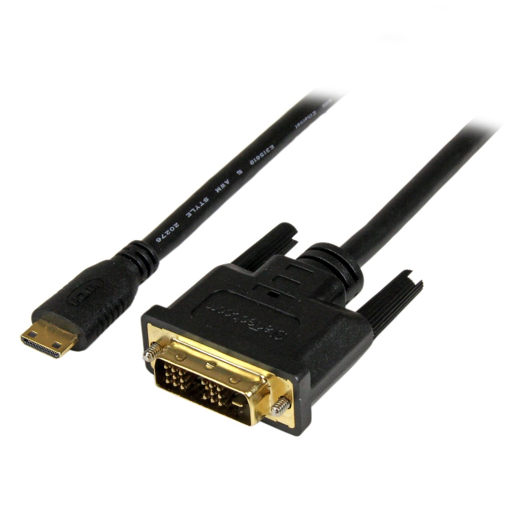 StarTech.com 2m (6.6 ft) Mini HDMI to DVI Cable - DVI-D to HDMI Cable (1920x1200p) - 19 Pin HDMI Mini Male to DVI-D Male - Digi