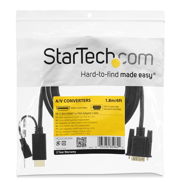 StarTech.com 3ft (91cm) HDMI to VGA Active Converter Cable - HDMI to VGA Adapter - 1920x1200 or 1080p - Image 5