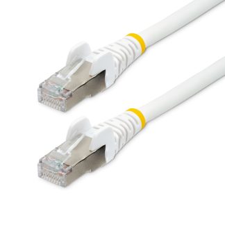 StarTech.com 7m CAT6a Ethernet Cable - White - Low Smoke Zero Halogen (LSZH) - 10GbE 500MHz 100W PoE++ Snagless RJ-45 w/Strain