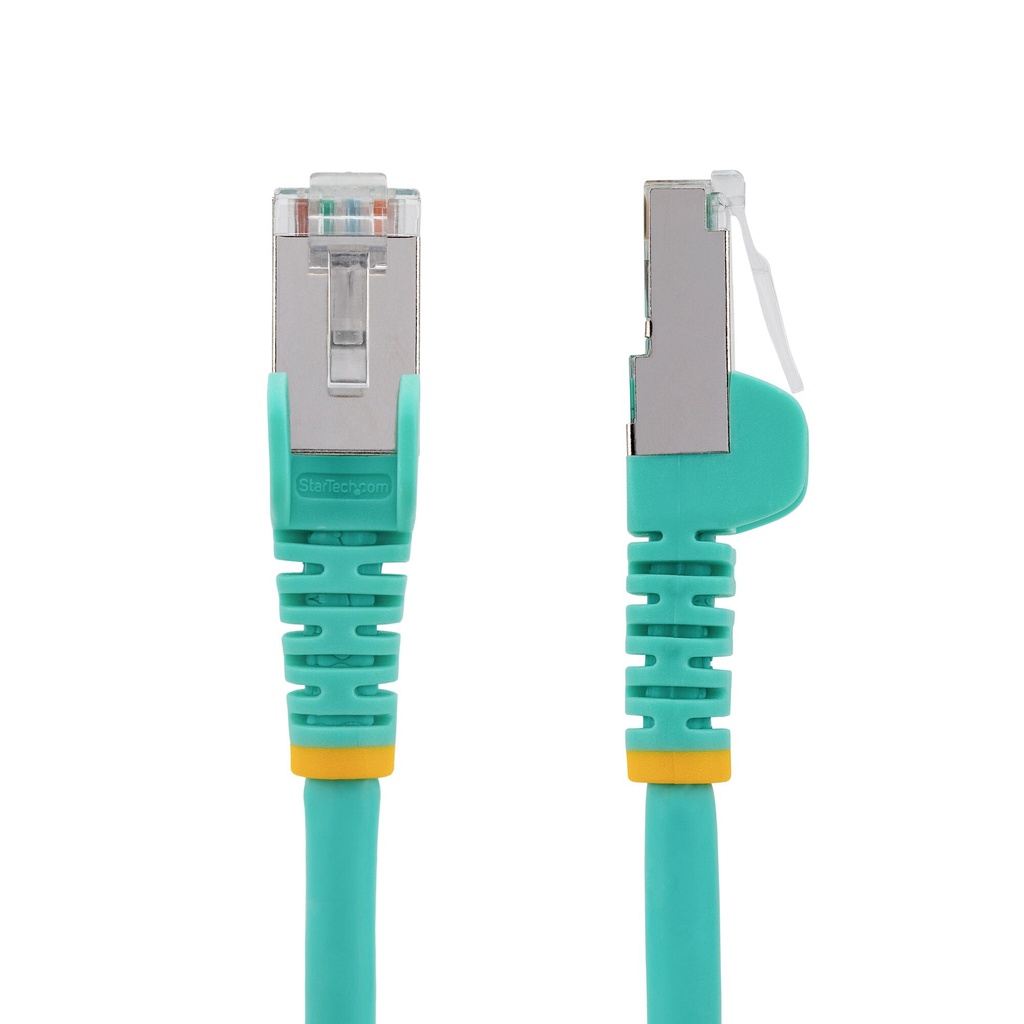 StarTech.com 50cm CAT6a Ethernet Cable - Aqua - Low Smoke Zero Halogen (LSZH) - 10GbE 500MHz 100W PoE++ Snagless RJ-45 w/Strain - Image 4