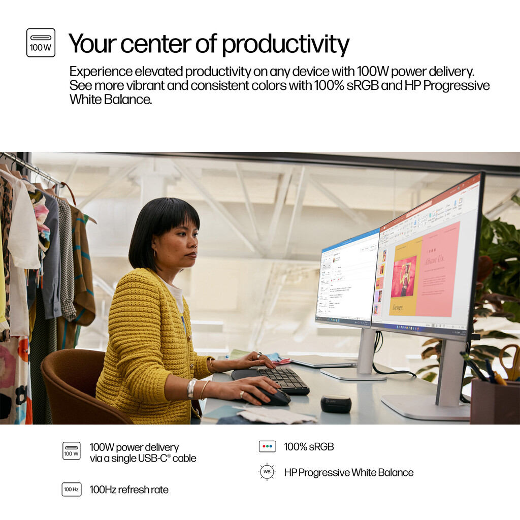 HP Series 5 Pro 23.8 inch FHD USB-C Monitor - 524pu - Image 8