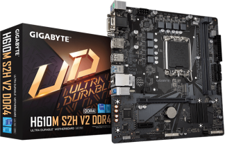 GIGABYTE H610M S2H V2 DDR4 Motherboard - Supports Intel Core 14th CPUs, 6+1+1 Hybrid Phases Digital VRM, up to 3200MHz DDR4 (OC