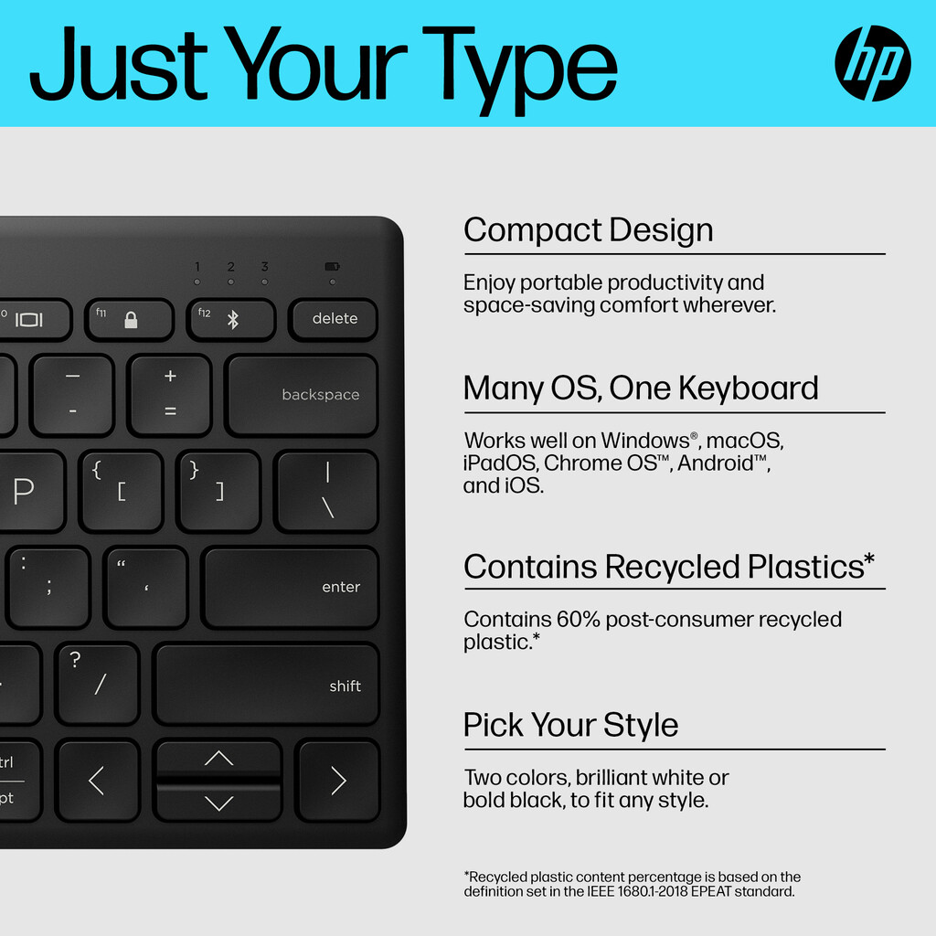 HP 350 Compact Multi-Device Bluetooth Keyboard - Image 16