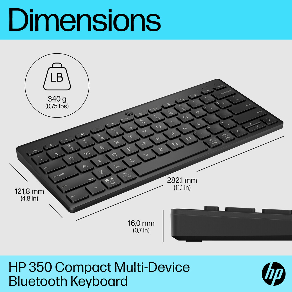 HP 350 Compact Multi-Device Bluetooth Keyboard - Image 12