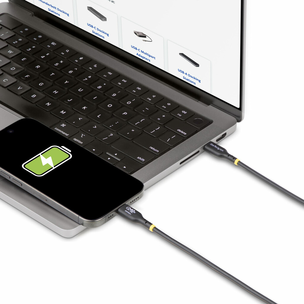 StarTech.com 10ft (3m) USB-C Charging Cable, Charge & Sync, 240W (5A) PD EPR, USB 2.0 Laptop Charger Cable, USB-IF Certified, T - Image 13