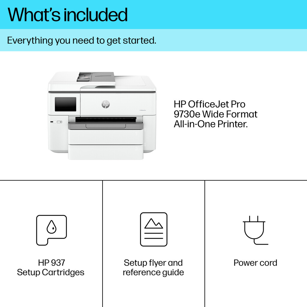 HP OfficeJet Pro 9730e Wireless All-in-One Color Printer, Instant Ink; Two-sided printing - Image 21