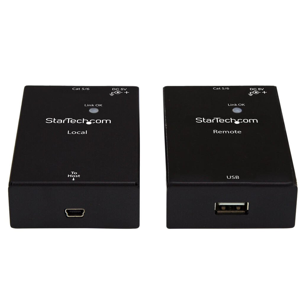 StarTech.com USB 2.0 Extender over Cat5e/Cat6 Cable (RJ45) - Up to 165ft (50m) - High Speed USB Port Extender Adapter Kit - Pow