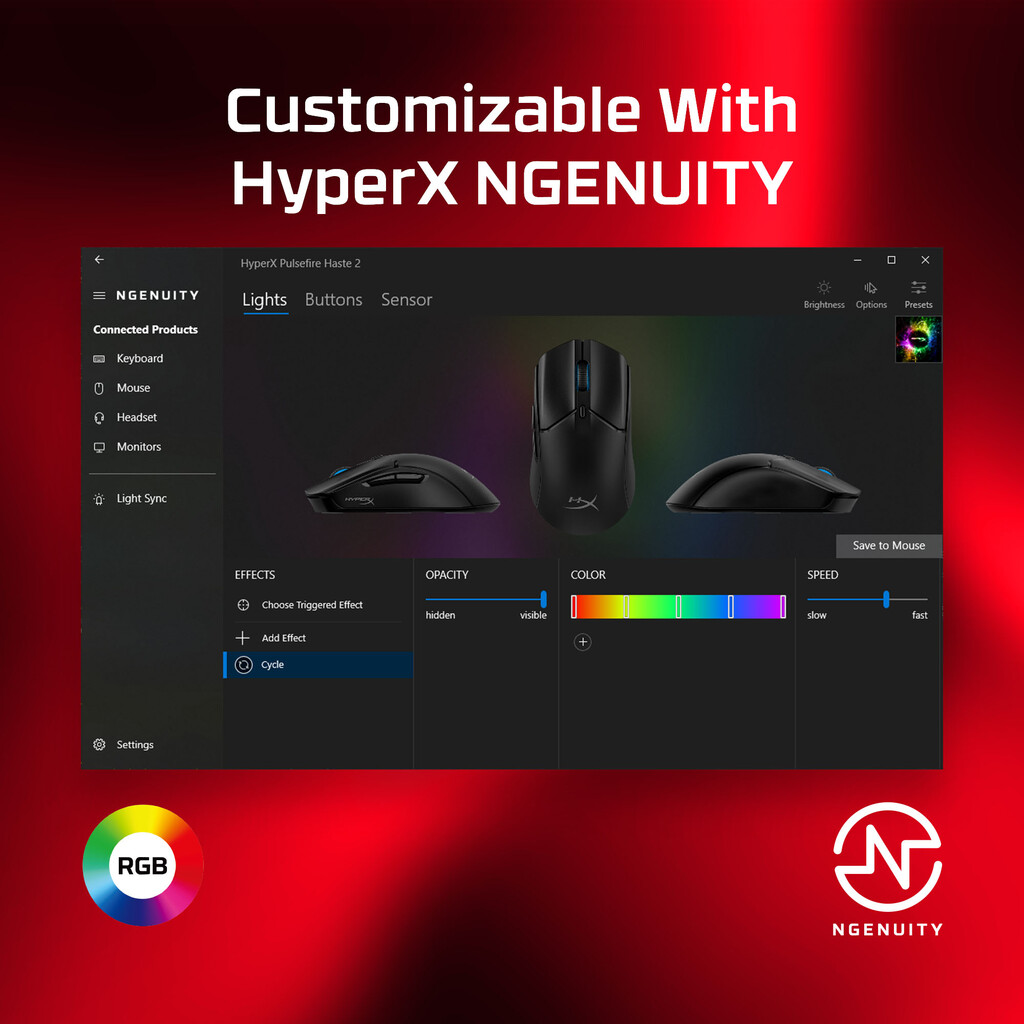 HyperX Pulsefire Haste 2 - Gaming Mouse (Black) - Image 15