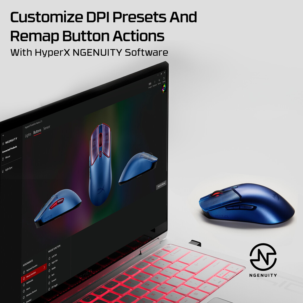 HyperX Pulsefire Haste 2 S Navy Wireless Gaming Mouse - Image 13