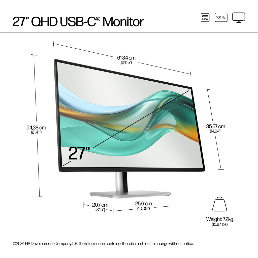 HP Series 5 Pro 27 inch QHD USB-C Monitor - 527pu - Image 10