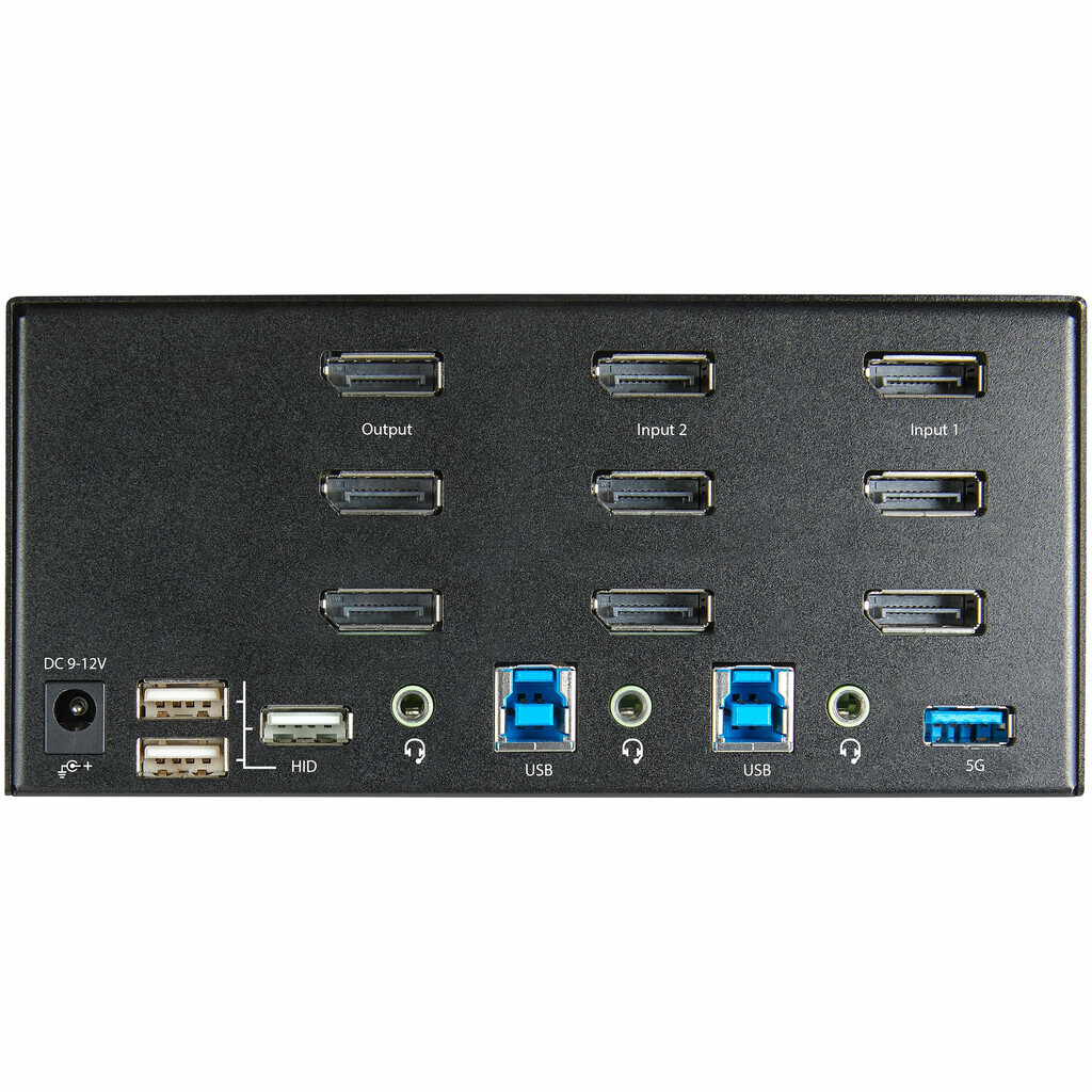 StarTech.com 2 Port Triple Monitor DisplayPort KVM Switch - 4K 60Hz UHD HDR - Desktop DP 1.2 KVM with 2 Port USB 3.0 Hub (5Gbps - Image 2