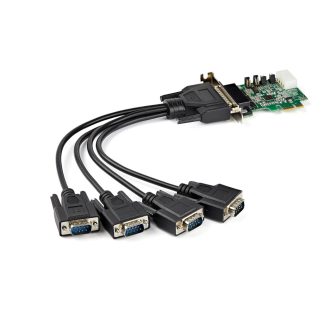 StarTech.com 4-port PCI Express RS232 Serial Adapter Card - PCIe RS232 Serial Host Controller Card - PCIe to Serial DB9 - 16950