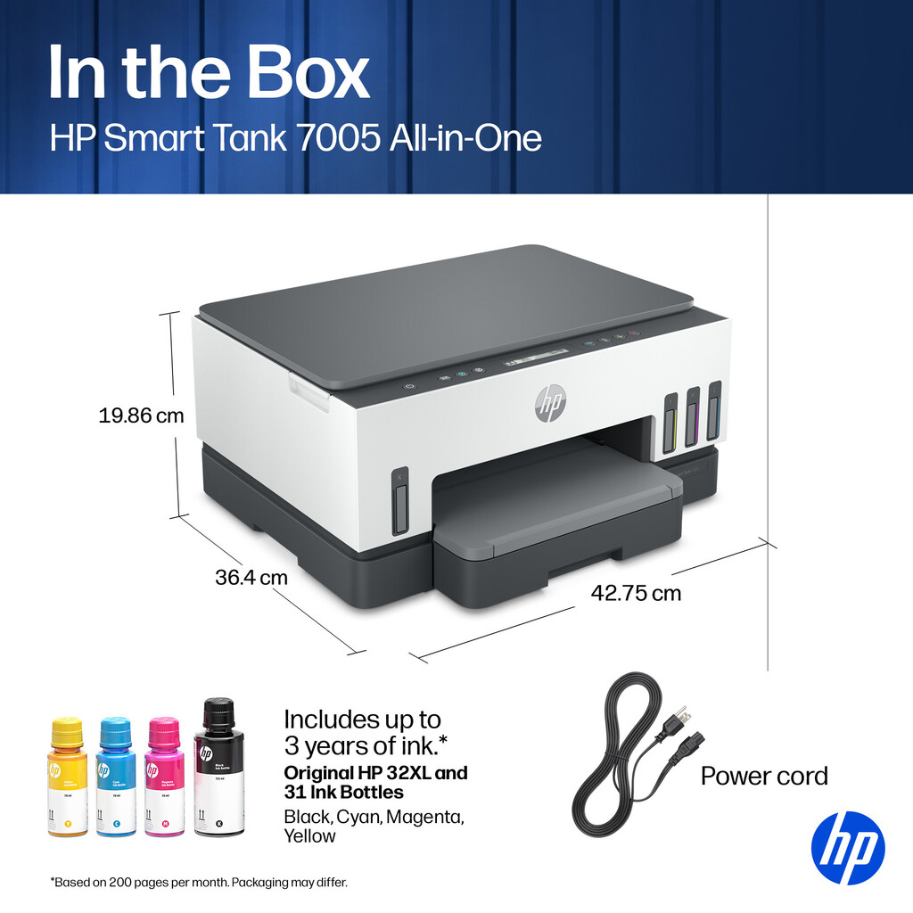 HP Smart Tank 7005 Wireless All-in-One Color Printer, Two-sided printing; Copier, Scanner - Image 12